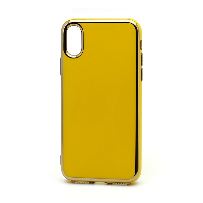 Чехол Silicone case Onyx Clear (накладка/силикон) для Apple iPhone X/XS желтый