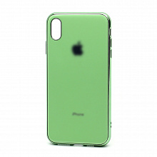Чехол Silicone case Onyx с лого для Apple iPhone XS Max зеленый