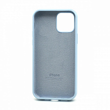 Чехол Silicone Case с лого для Apple iPhone 12/12 Pro/6.1 (полная защита) (043) голубой