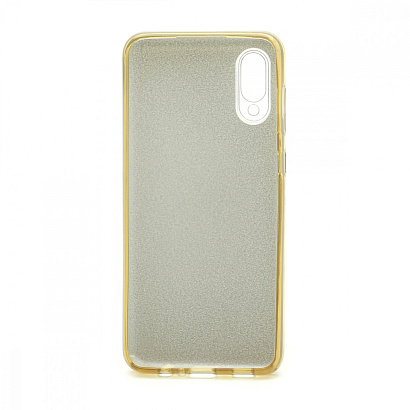 Чехол Fashion с блестками силикон-пластик для Samsung Galaxy A02/M02 золотистый