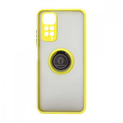 Чехол Shockproof Ring для Xiaomi Redmi Note 11/Redmi Note 11S (001) желто-черный