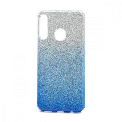 Чехол Fashion с блестками силикон-пластик для Huawei Honor 9C/P40 Lite E серебристо-голубой