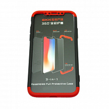Чехол GKK 3in1 360 градусов пластик для Apple iPhone 7/8/SE 2020 красный