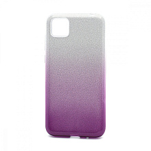 Чехол Fashion с блестками силикон-пластик для Huawei Honor 9S/Y5p серебристо-фиолетовый