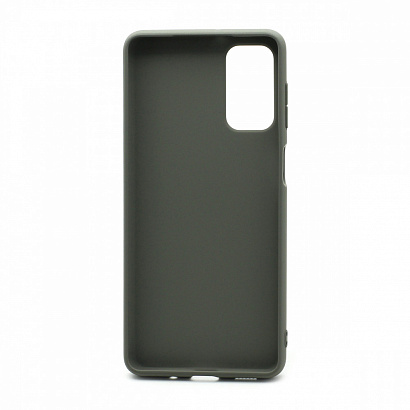 Чехол силиконовый с кожаной вставкой Leather Cover для Samsung Galaxy M52 серый