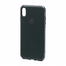Чехол Silicone case Onyx с лого матовые для Apple iPhone XS Max темно зеленый