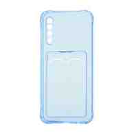 Чехол с кармашком для Samsung Galaxy A50/A30S/A50S прозрачный (003) голубой
