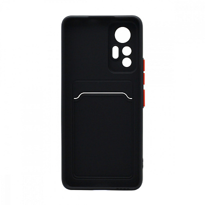 Чехол с кармашком и цветными кнопками для Xiaomi 12 Lite (006) черный
