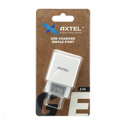 СЗУ с выходом USB AXTEL (2.1A) белое
