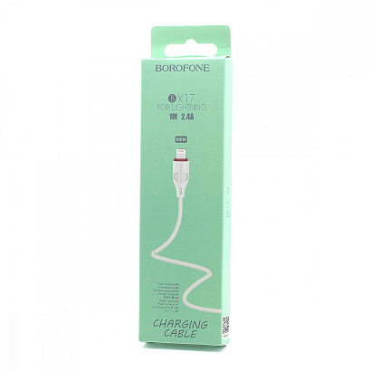 Кабель USB - Lightning Borofone BX17 "Enjoy" (2.4, 100см) белый