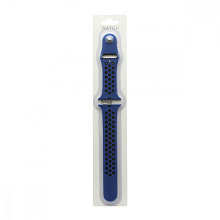 Спортивный ремешoк для часов Apple Watch Sport 42/44мм сине-черный (025) (L)