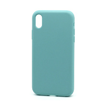 Чехол Silicone Case без лого для Apple iPhone XR (полная защита) (021) голубой