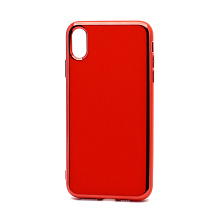 Чехол Silicone case Onyx Clear (накладка/силикон) для Apple iPhone XS Max красный