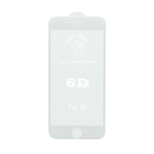 Защитное стекло 6D Premium для Apple iPhone 6/6S белое тех. пак