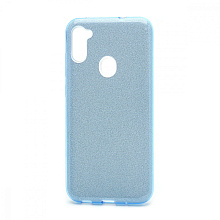 Чехол Fashion с блестками силикон-пластик для Samsung Galaxy A11/M11 голубой