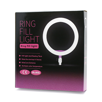 Вспышка для селфи LED кольцо 26 см с треногой черный