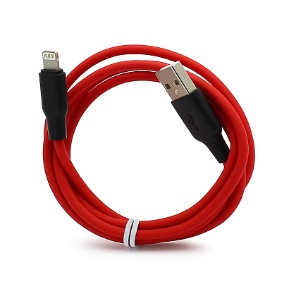 Кабель USB - Lightning HOCO X21 "Silicone" (2A, 100см) красно-черный