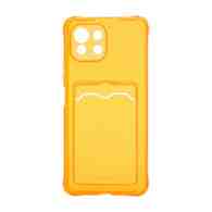 Чехол с кармашком для Xiaomi 11 Lite прозрачный (009) оранжевый