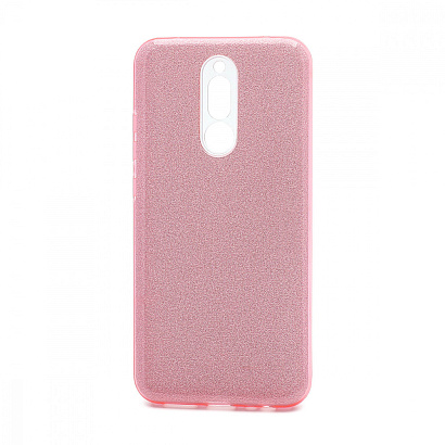 Чехол Fashion с блестками силикон-пластик для Xiaomi Redmi 8 розовый
