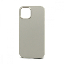 Чехол Silicone Case без лого для Apple iPhone 13/6.1 (полная защита) (010) светло серый