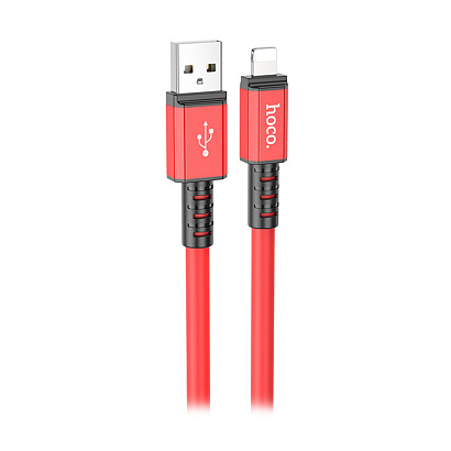 Кабель USB - Lightning HOCO X85 "Strength" (2.4А, 100см) красный