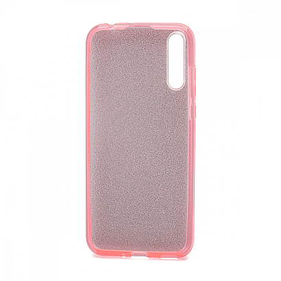Чехол Fashion с блестками силикон-пластик для Huawei Y8p розовый