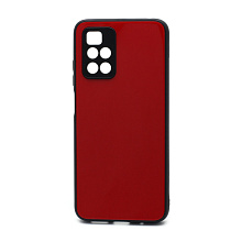 Чехол со стеклянной вставкой без лого для Xiaomi Redmi 10 красный