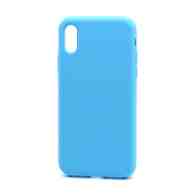 Чехол Silicone Case без лого для Apple iPhone X/XS (полная защита) (016) голубой