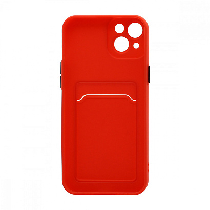 Чехол с кармашком и цветными кнопками для Apple iPhone 14 Plus/6.7 (010) красный