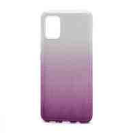 Чехол Fashion с блестками силикон-пластик для Samsung Galaxy A31 серебристо-фиолетовый