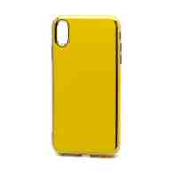 Чехол Silicone case Onyx Clear (накладка/силикон) для Apple iPhone XS Max желтый