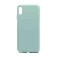 Чехол Silicone Case без лого для Apple iPhone XS Max (полная защита) (017) голубой