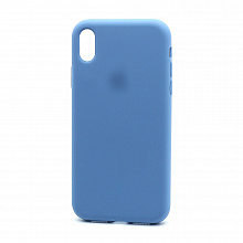 Чехол Silicone Case с лого для Apple iPhone XR (полная защита) (024) синий