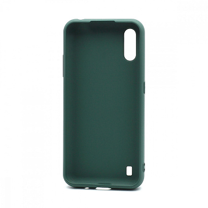 Чехол силиконовый с кожаной вставкой Leather Cover для Samsung Galaxy M01 зеленый