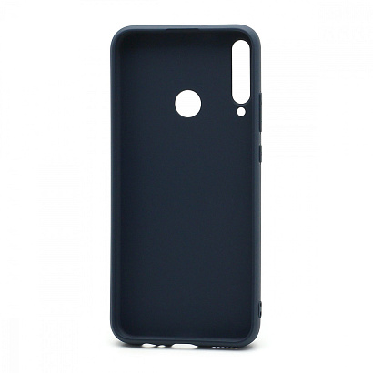 Чехол силиконовый с кожаной вставкой Leather Cover для Huawei Honor 9C/P40 Lite E синий