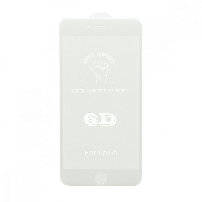Защитное стекло 6D Premium для Apple iPhone 6 Plus/6S Plus белое тех. пак																											