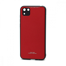 Чехол со стеклянной вставкой без лого для Huawei Honor 9S/Y5p красный