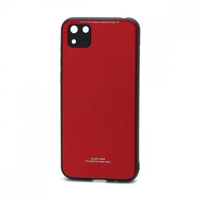 Чехол со стеклянной вставкой без лого для Huawei Honor 9S/Y5p красный