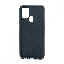 Чехол Fashion с блестками силикон-пластик для Samsung Galaxy A21S черный
