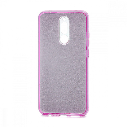 Чехол Fashion с блестками силикон-пластик для Xiaomi Redmi 8 фиолетовый