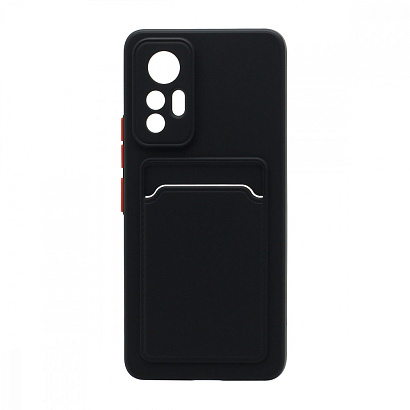 Чехол с кармашком и цветными кнопками для Xiaomi 12 Lite (006) черный