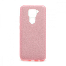 Чехол Fashion с блестками силикон-пластик для Xiaomi Redmi Note 9 розовый