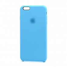 Чехол Silicone Case с лого для Apple iPhone 6/6S Plus (016) голубой