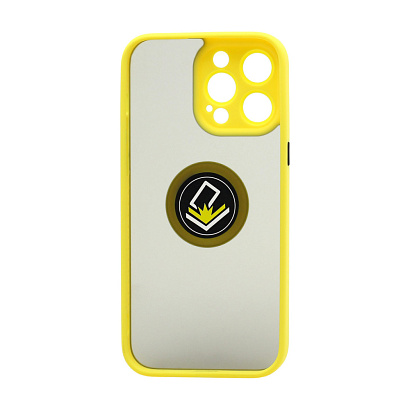 Чехол Shockproof Ring для Apple iPhone 14 Pro Max/6.7 (001) желто-черный