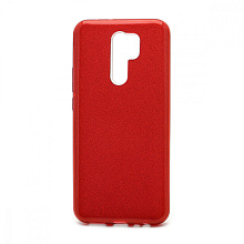 Чехол Fashion с блестками силикон-пластик для Xiaomi Redmi 9 красный