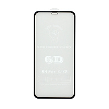Защитное стекло 6D Premium для Apple iPhone 11 Pro/X/XS черное тех. пак