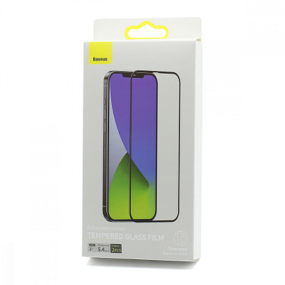 Защитное стекло BASEUS для Apple iPhone 12 Mini/5.4 черное (2 шт) (SGAPIPH54N-KA01)