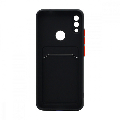 Чехол с кармашком и цветными кнопками для Xiaomi Redmi Note 7 (006) черный