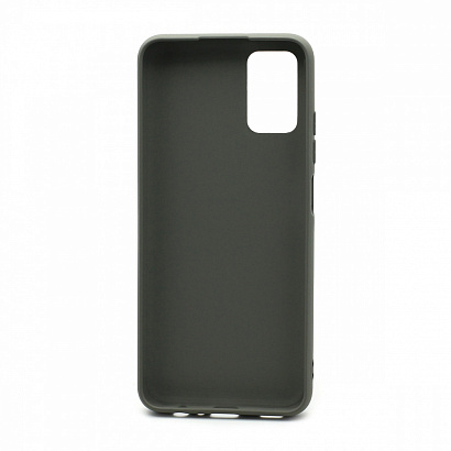 Чехол силиконовый с кожаной вставкой Leather Cover для Samsung Galaxy A02S/M02S/A03S серый