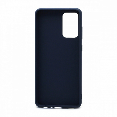 Чехол силиконовый с кожаной вставкой Leather Cover для Samsung Galaxy A72 синий